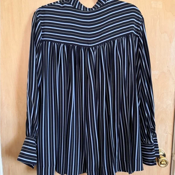 CO 100% Silk Striped Blouse Shirt - XL - Picture 2 of 6